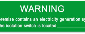 Warning - Isolator Switch Location