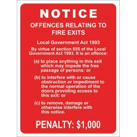 Notice - Offenses Related to Fire exists